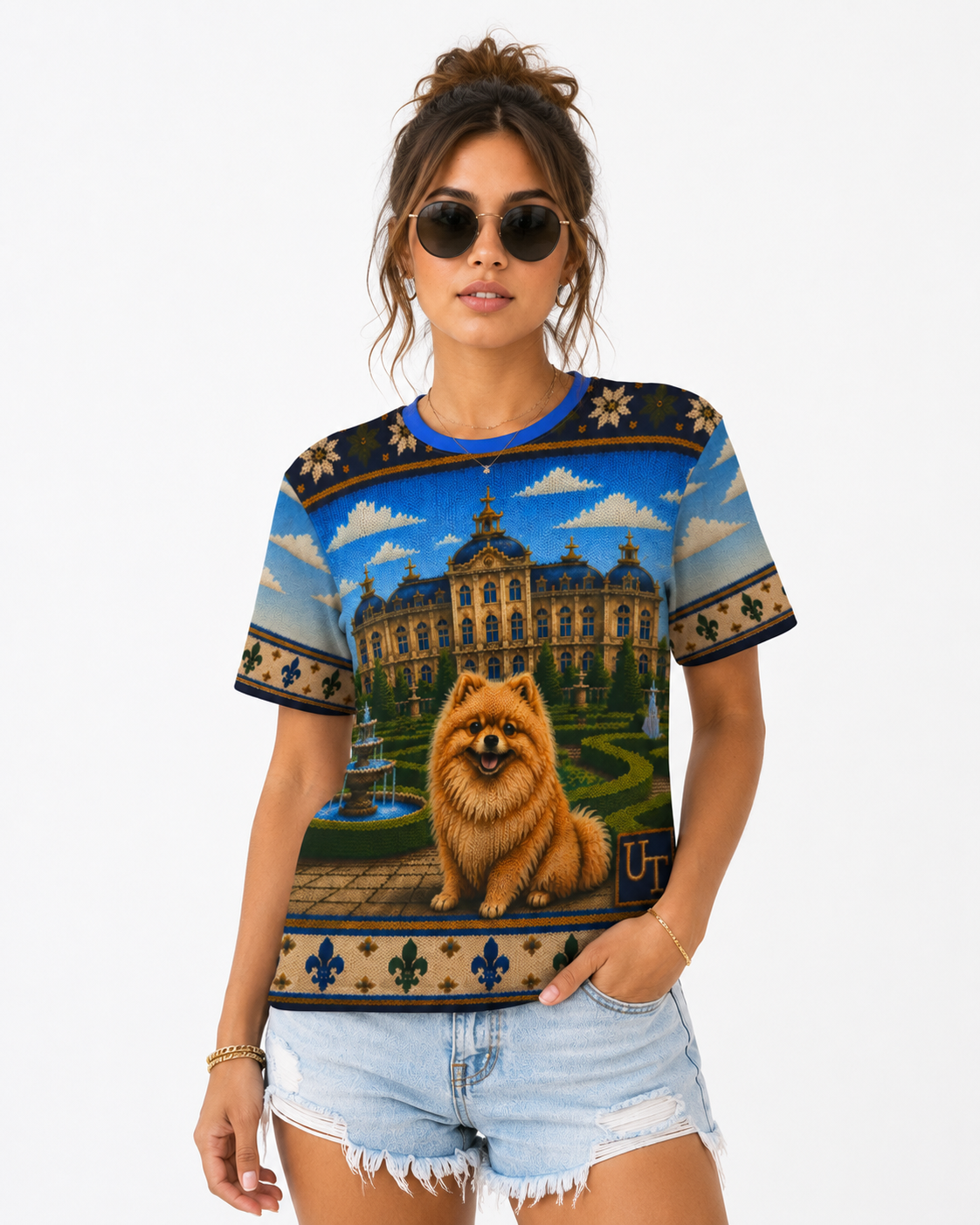 Pomeranian Knit-Style Ugly Sweater Tee