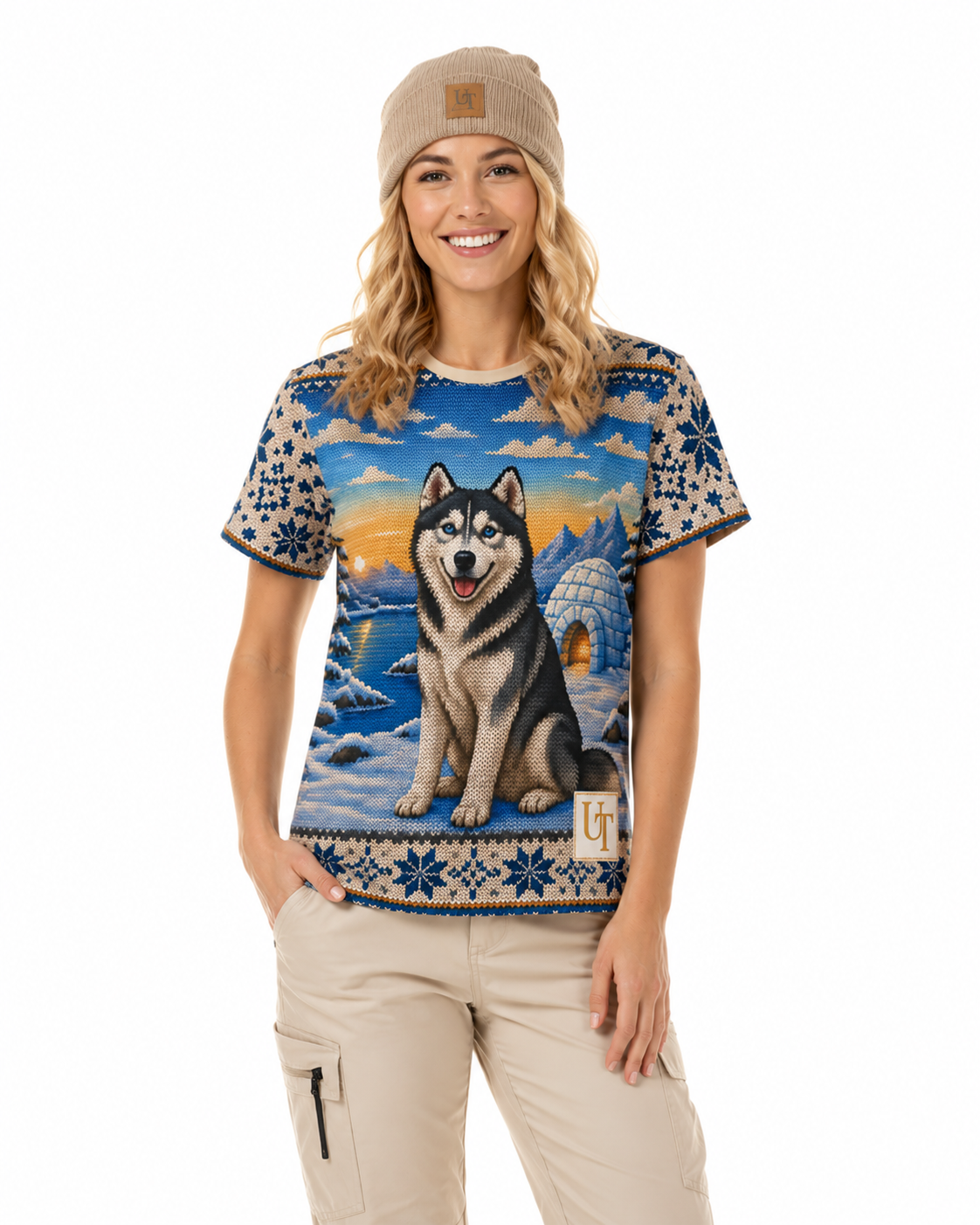 Husky Knit-Style Ugly Sweater Tee