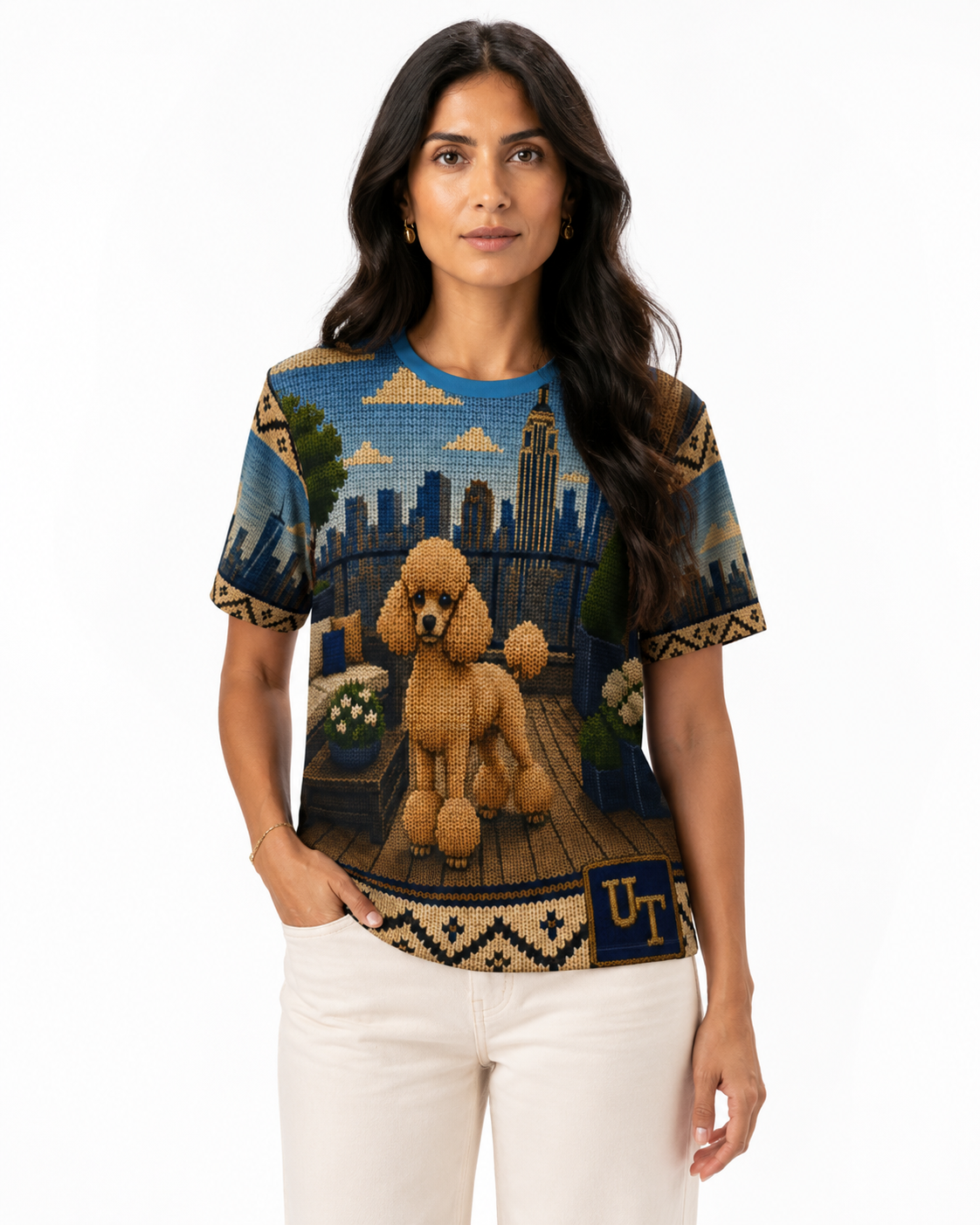 Poodle Knit-Style Ugly Sweater Tee