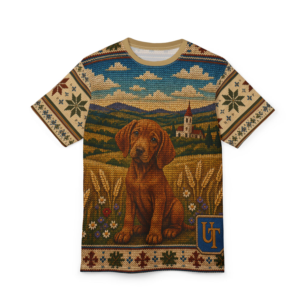 Labrador all-over print tee shown on model